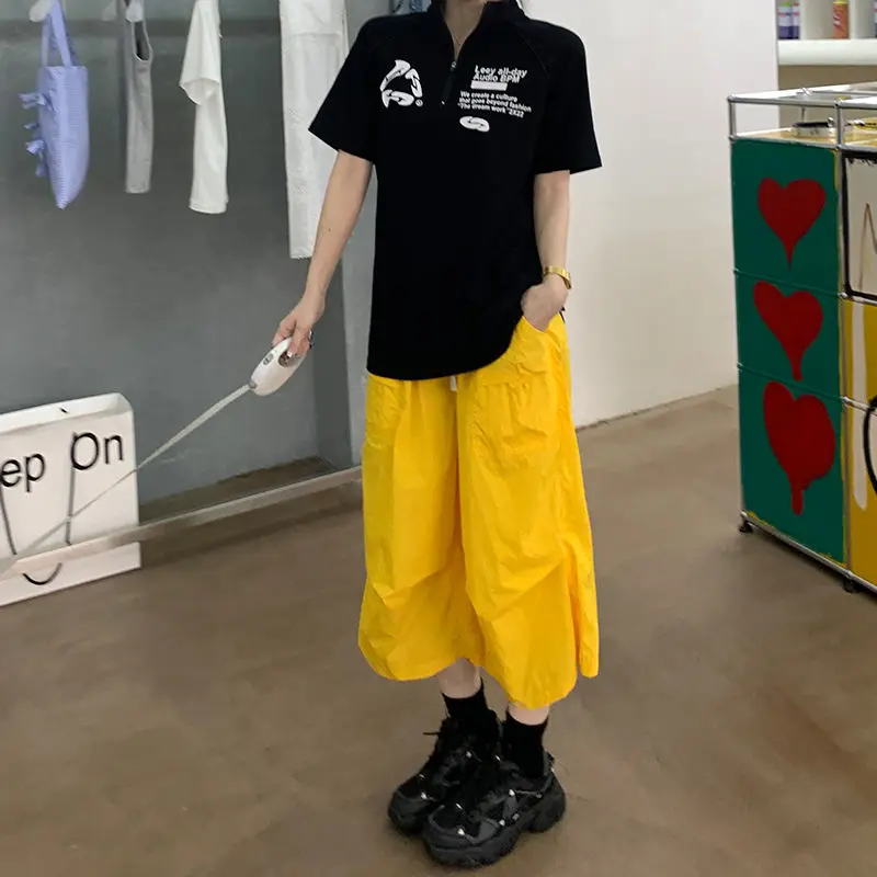 Commuter Shorts 2025 Spring and Summer Loose Casual American Retro Five-point Women's Shorts with Wide Legs