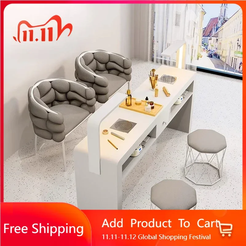 

Compact Drawer Nail Table Light Charms Salon Manicure Organizer Nail Table Vacuum Room Lazy Mesinha De Manicure Unique Furniture