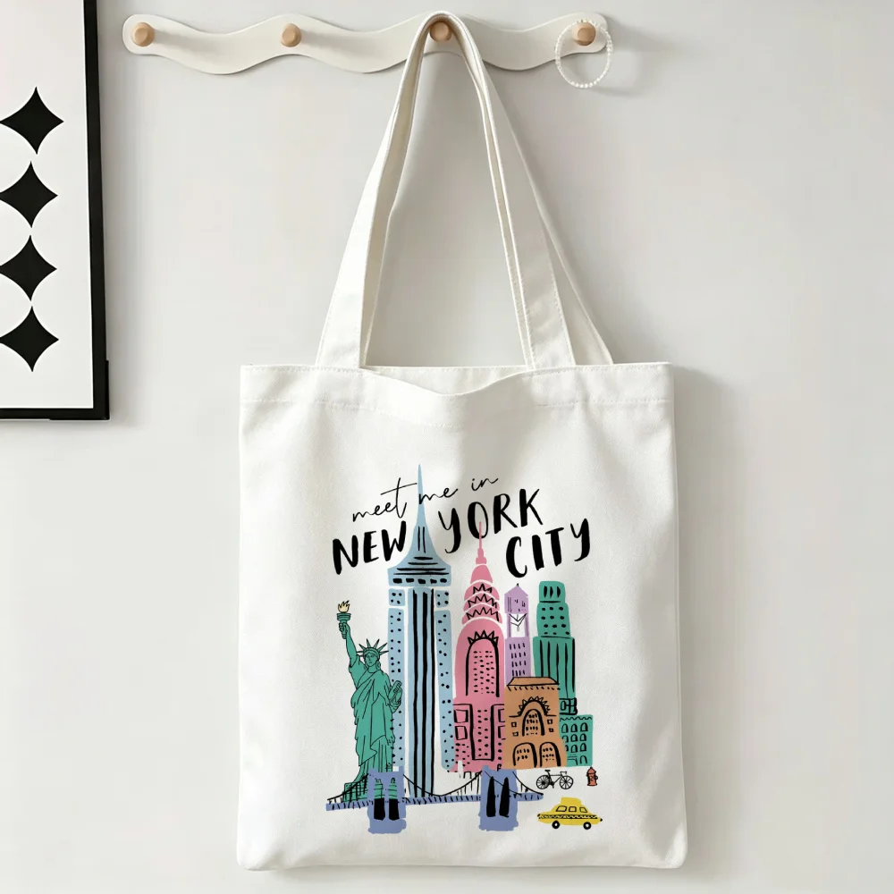 New York Reise-Souvenir-Tasche, moderner, lässiger Tagesrucksack, City-Skyline-Druck, Pendler-Umhängetasche, Manhattan-Urlaub, Sightseeing-Geschenk – Detail 4