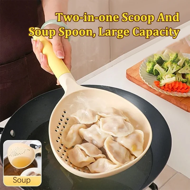 Multifunctional Dual-use Scoop Large Kitchen Household Dumpling Noodle Colander High Temperature Resistant Soup Drain Colander