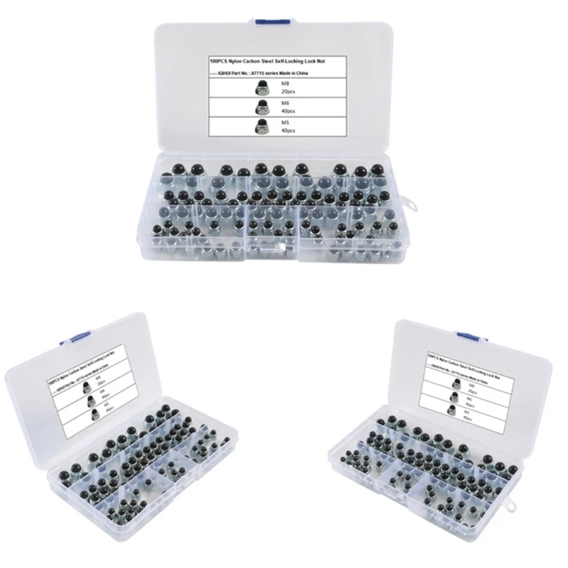 652F Organized Locking Cap Nut Assortment Safety with Separate Case Compartments