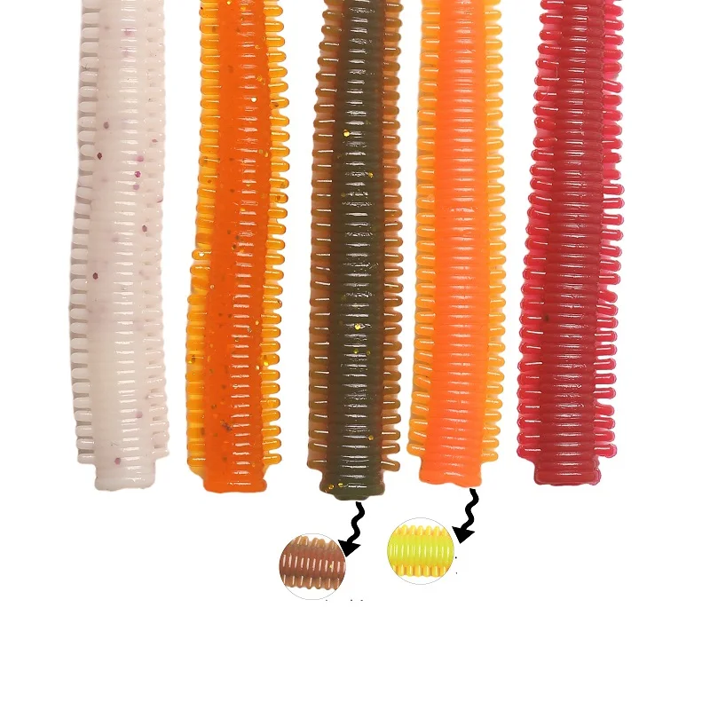 Durable Functional Sports Entertainment Fishing Lure Silkworm 10pcs  Palatable Precision Sand Stretchable Versatile