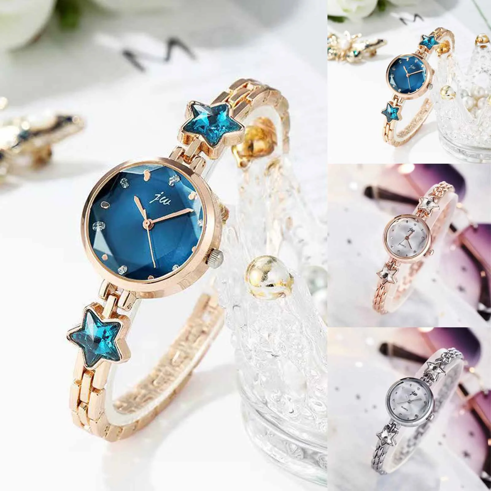 

Ультратонкие женские модные кварцевые часы — регулируемый ремешок из нержавеющей стали с водонепроницаемым дизайном для спортзала, офиса и повседневной одежды