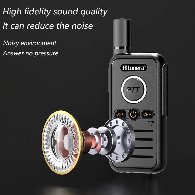 BTONERA BT88S Walkie Talkie Dual PTT Professional Walkie-talkie Portable PMR446 Two Way Radio VOX USB C for Hotel Restaurant