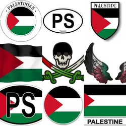 PS Palestine Flag Emblem Creative PVC Stickers for Motorcycle Bycicle Camper Van Bicycle Car Window Wall Decal Accessories