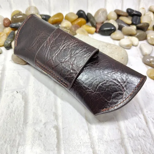 Imagen 2 del producto Blongk-estuche para gafas de sol, riñonera de cuero genuino, caja de bolsillo, paquete de cinturón portátil, YJHd-55 para hombre y mujer