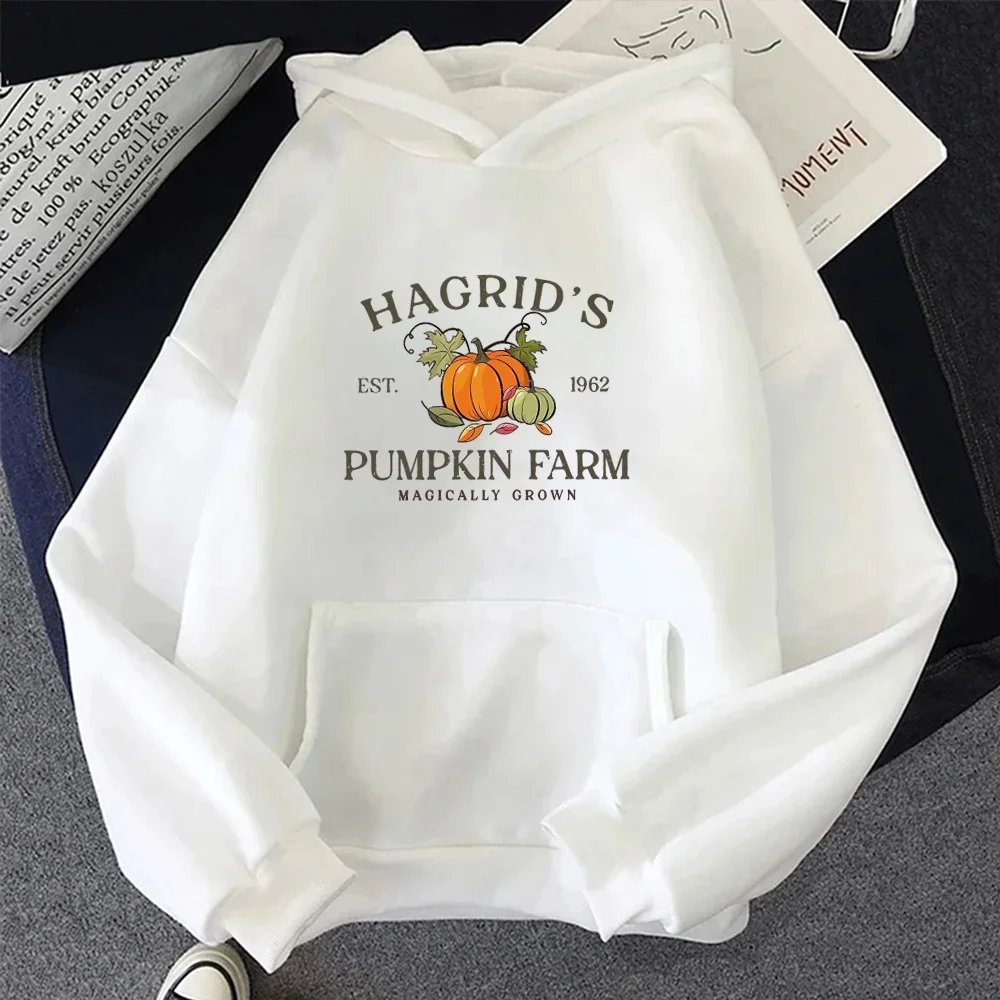 2025 Hagrid Pumpkin Farm ملابس رياضية مطبوعة للنساء هوديي غير رسمي دافئ رقبة مستديرة ملابس رياضية مريحة للخريف