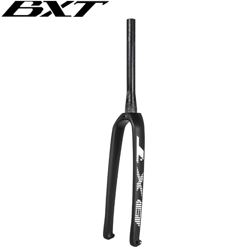 BXT 700C Carbon Gravel Fork, MTB/Road Carbon Bike Fork, 27.5er Thru Axle Disc Brake Road Bicycle fork, Int/Ext Cable Rigid Fork