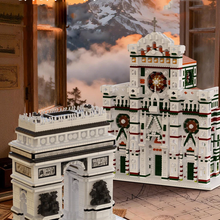

World Architecture Building Brick Cattedrale di Santa Maria del Fiore Micro Diamond Block Arc de Triomphe Toy Nanobrick For Gift