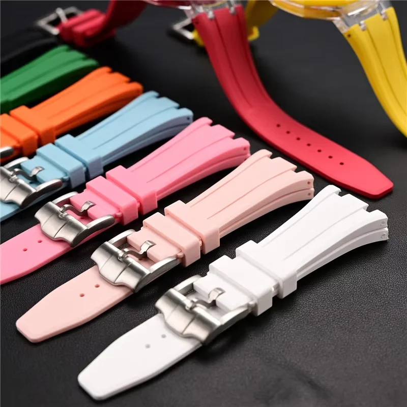 Liquid Silicone Watch Strap+Case for AP x Swatch Royal Pop Pocket Watch Transparent Bezel Modification Kit Wrist Watch Band