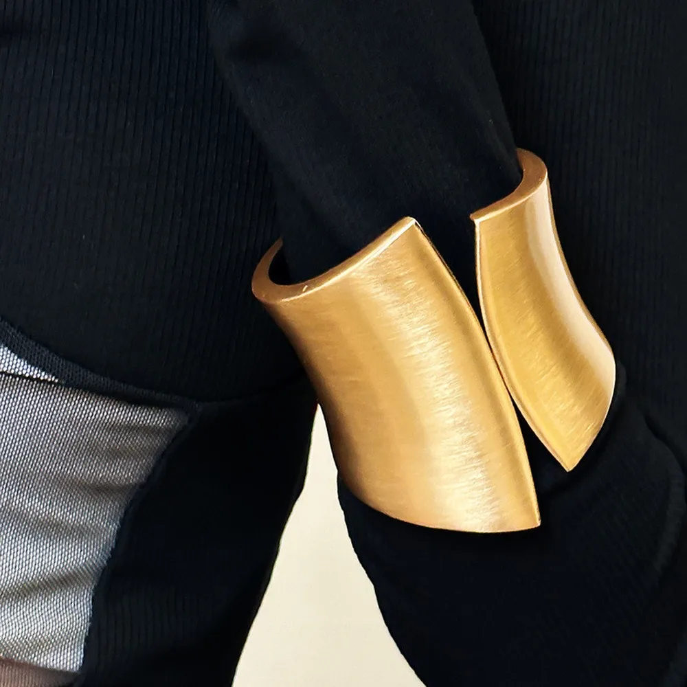 Pulsera pesada gruesa exagerada de moda, pulsera abierta ancha Irregular de Metal, bisutería gótica, brazalete Punk de moda, regalos de joyería