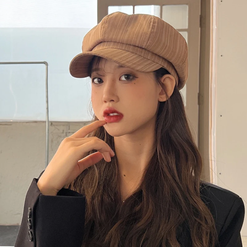 HT4026 Spring Autumn Women Hat 2022 New Fashion Octagonal  Cap Female Vintage Beret Hat Ladies Retro Berets for Women