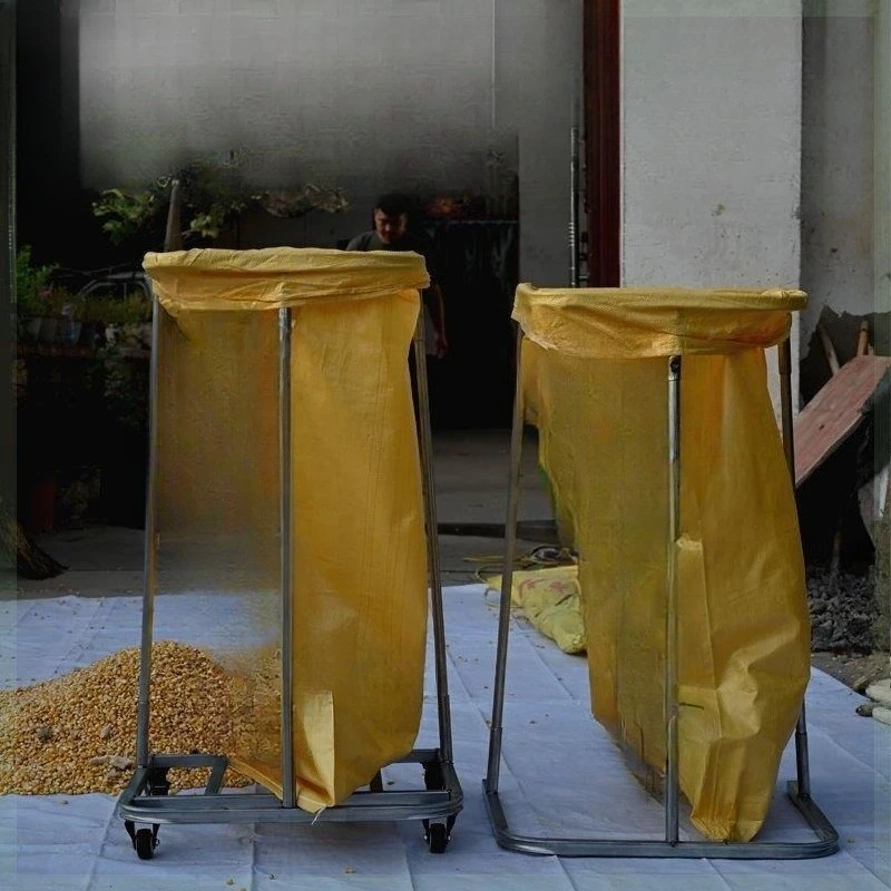 

Support frame bagging movable artifact bag reinforcement agricultural rice pulley corn collection
