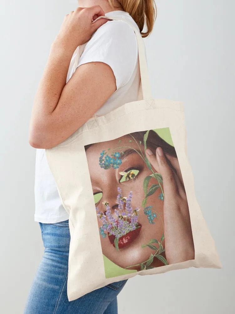 

face of flowers Tote Bag tote bag woman Canvas shoulder bag tote bags aesthetic hand ladies