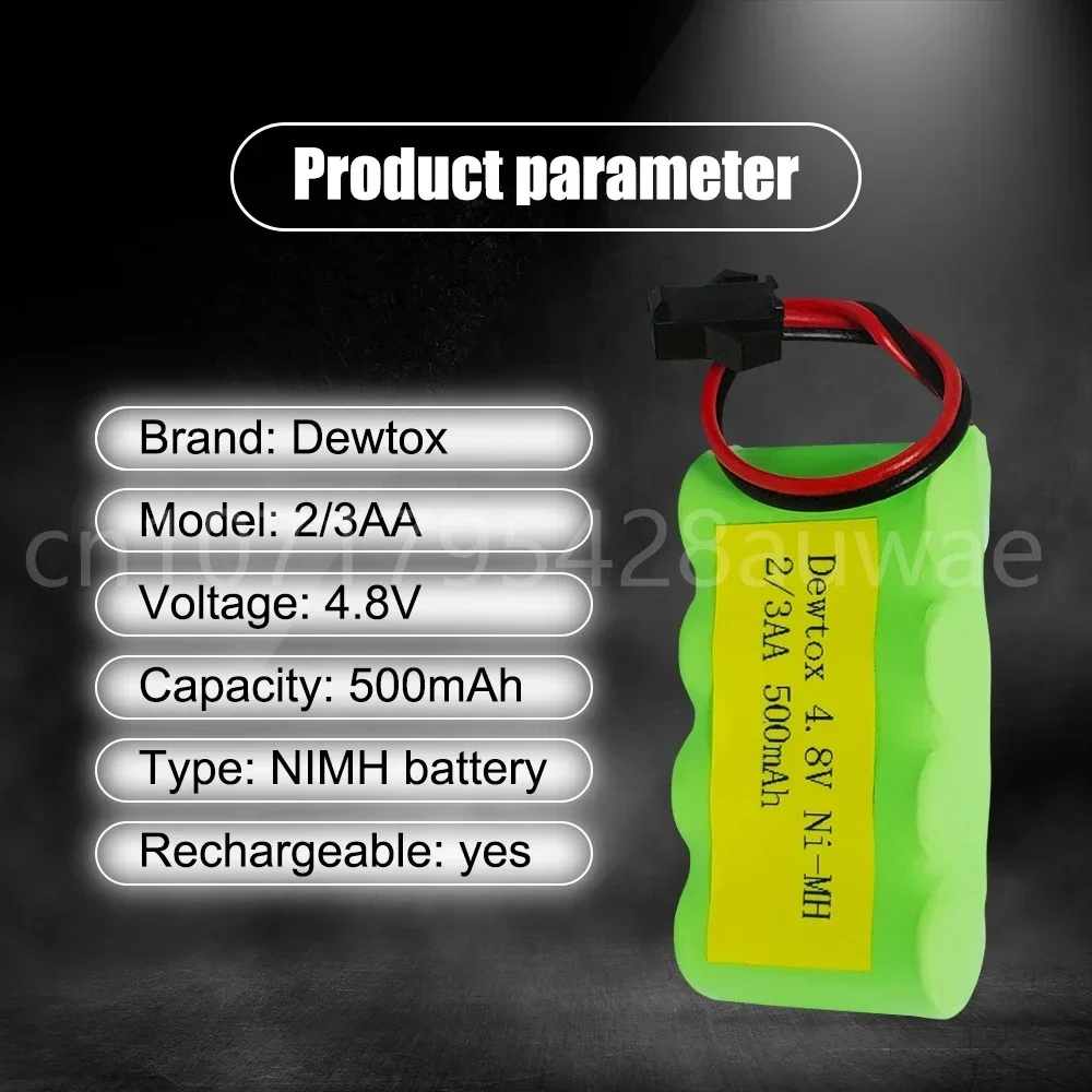 4.8V 2/3AA 500mAh Ni-Mh Rechargeable Battery pack with Plugs cell for toys emergency light cordless phone Remote Control Car