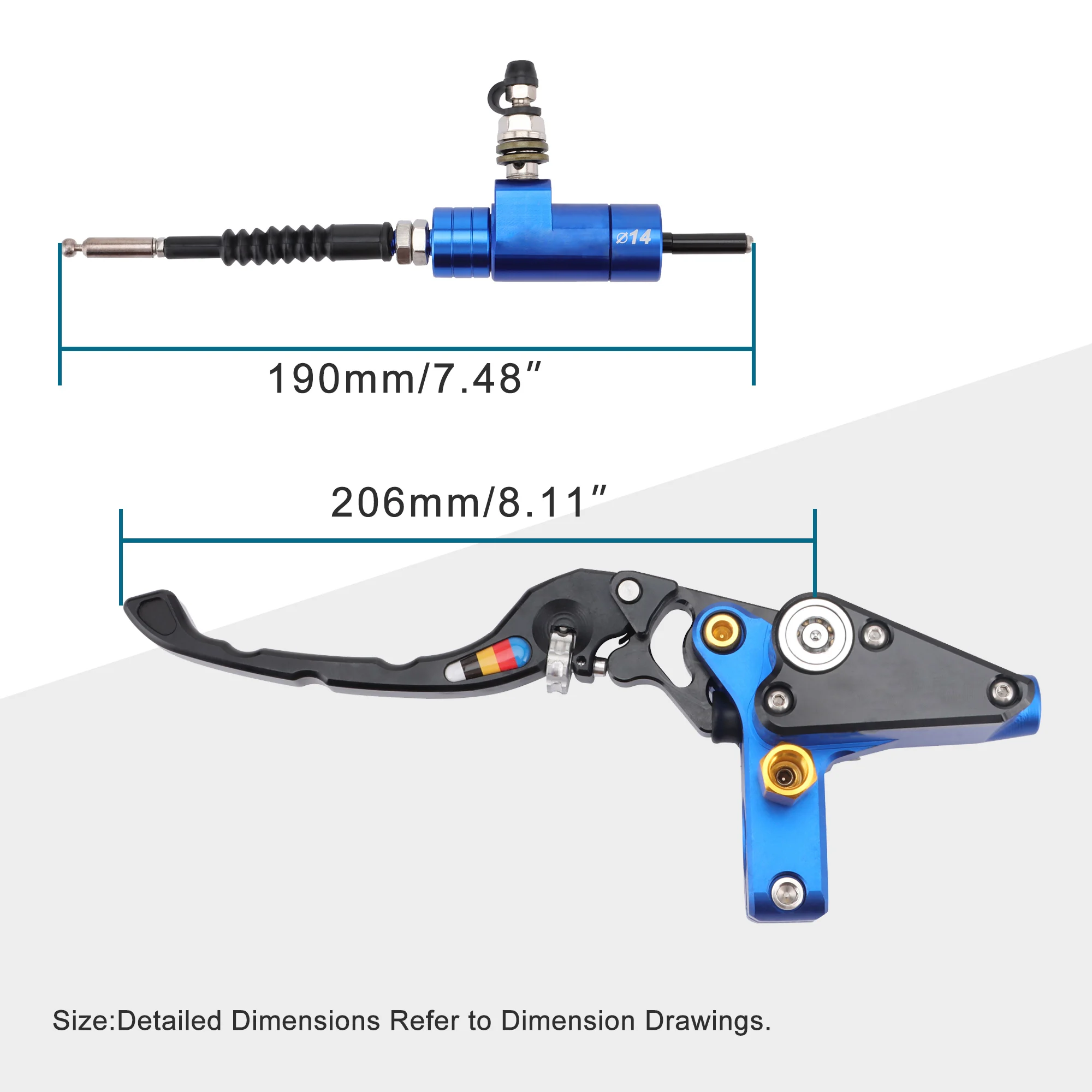 Motorcycle 22mm CNC Hydraulic Adjustable Brake Pump Clutch Master Cylinder Lever Replacement for 125cc ATV Dirt Pit Bike