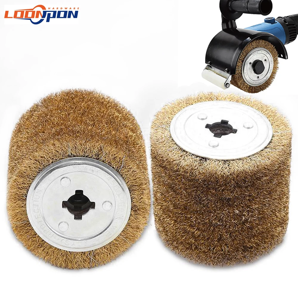 1pcs 120x100x19mm Stainless Steel Wire Metal Polishing Wheel For Rust Removal Steel Wire Roller Electric Striping Machine