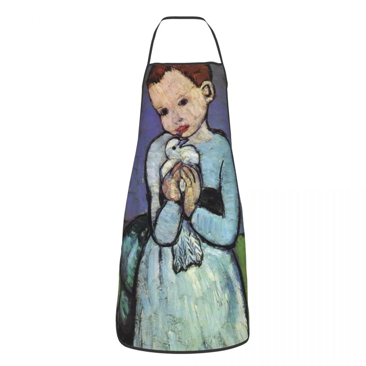 Funny Child Holding A Dove Bib Apron Men Women Kitchen Chef Pablo Picasso Painting Tablier Cuisine for Cooking Baking Gardening