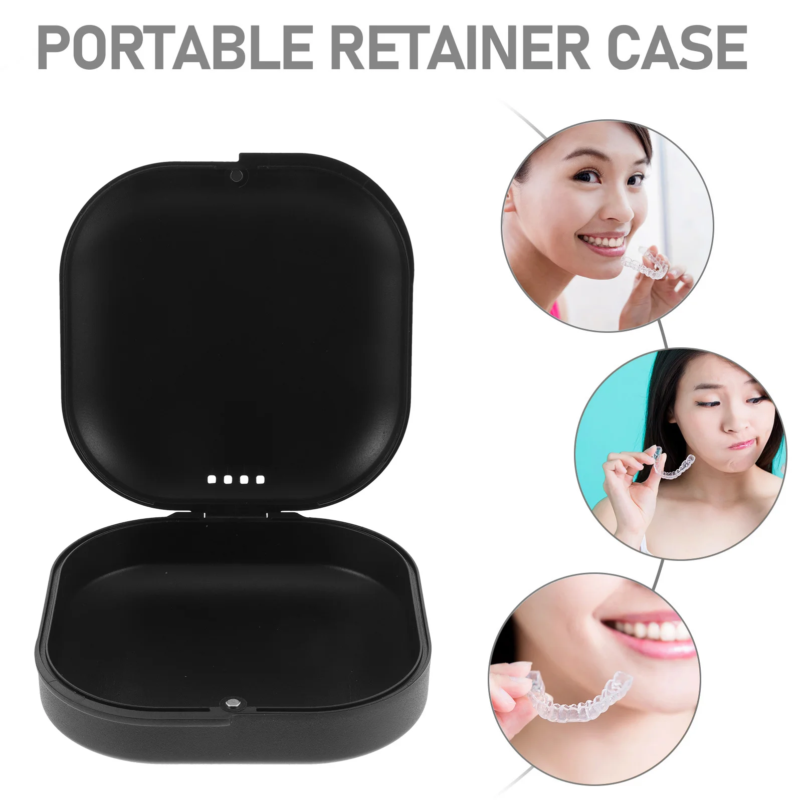 

Small Retainer Case High Grade Material Denture Protector Case Multi-Function Brace Storage Box Portable Oral Guard Holder
