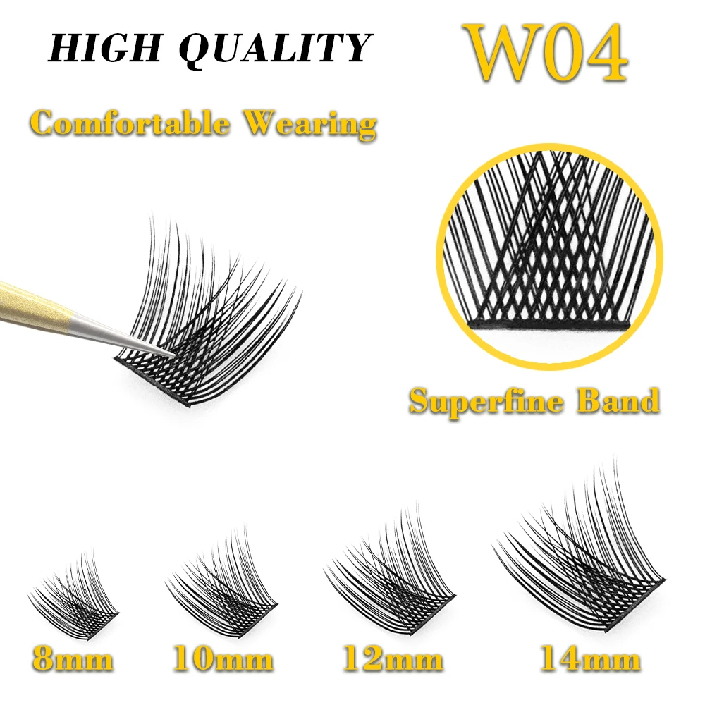 Kimcci W04 36 حزم المنك رمش تمديد فو المنك جلدة مجزأة كاذبة حزم الرموش الطبيعية سهلة التشغيل رمش