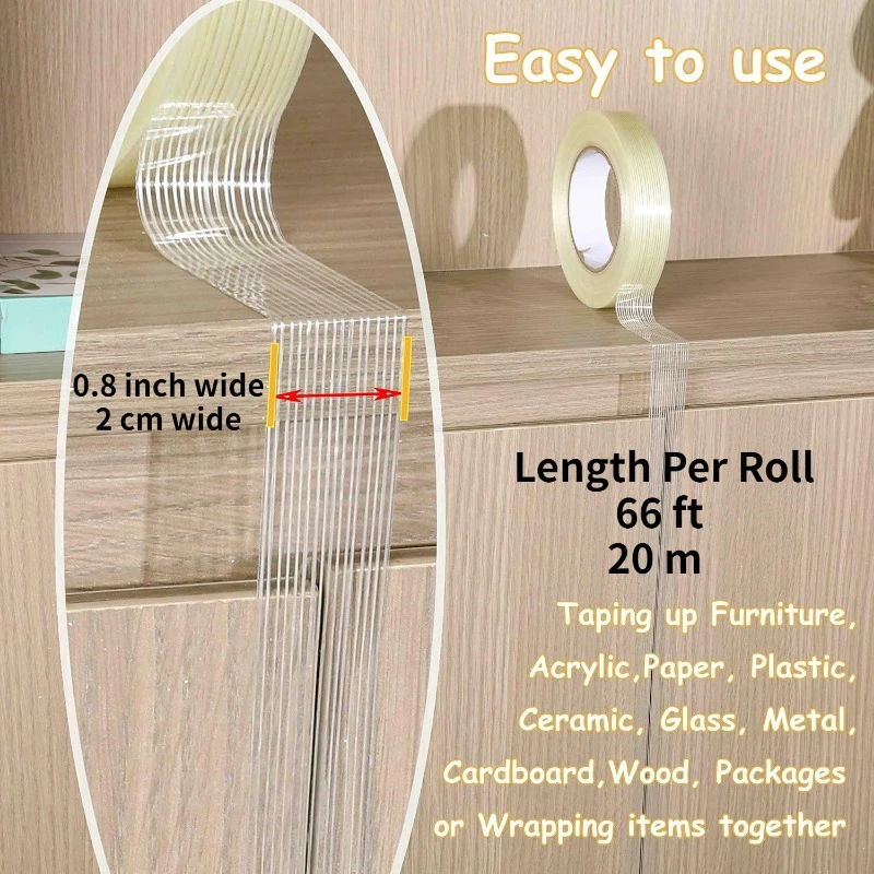 Heavy-Duty Wear-Resistant Fiberglass Adhesive Tape, Striped Fiber Tape Super Strong Tape Fiberglass Strong Reinforced Tape