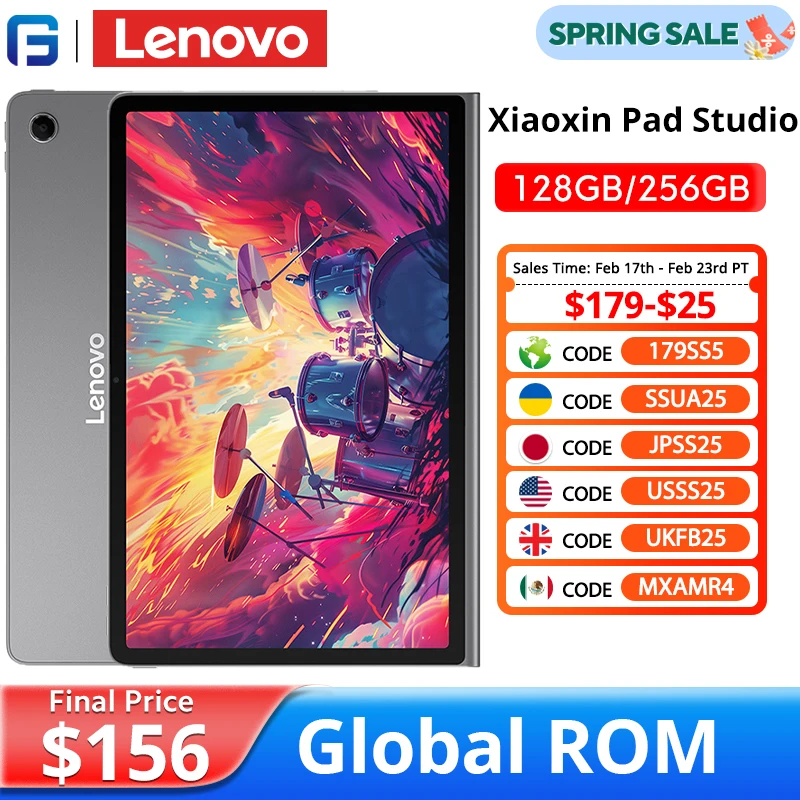 Lenovo Xiaoxin Pad Studio Global ROM 11,5-дюймовый планшет MTK Helio G99 128 ГБ 256 ГБ Hi-Res Audio JBL Динамики 8600 мАч 45 Вт Зарядка