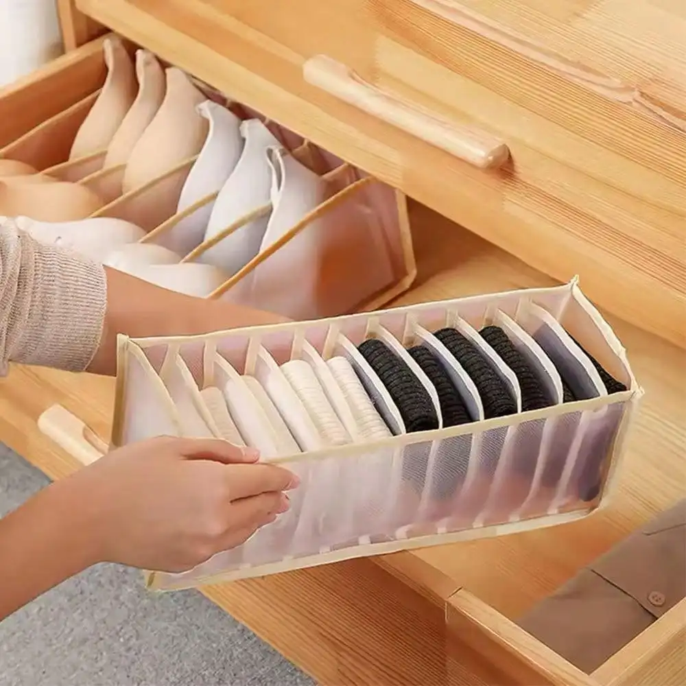 1PC  House Storage Box Nylon Mesh Baby Hive Drawers Organizer for Room Underwear Bra Socks Clothes Wardrobes Bedroom Cabinet