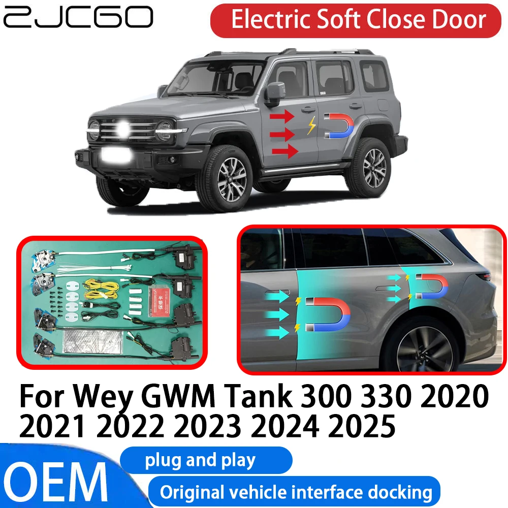 

ZJCGO for Wey GWM Tank 300 330 2020~2025 Car Automatic Electric Soft Close Door Closer System OEM Plug and Play Comfort Closing
