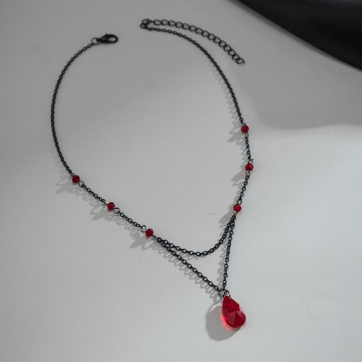Ingemark mehr schicht ige schwarze Wasser tropfen Kristall Anhänger Choker Halskette Frauen Kragen Vintage Link Choker Y2k Schmuck Zubehör – Detail 14