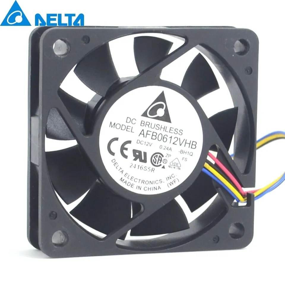 

For Delta New AFB0612VHB 6015 12V 0.24A 6CM 60mmfour-wire PWM cooling fan 60*60*15mm