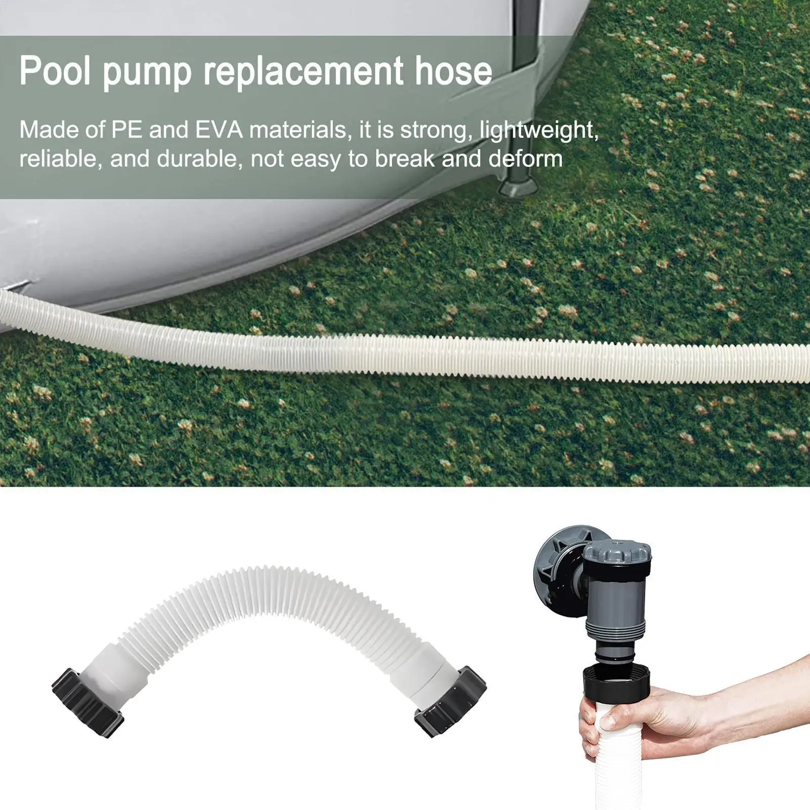 

Pool Pump Hose Filter Pump Hose White Pool Pump Replacement Hose Quick Connect Replacement Hoses Swimming Pool Accessories