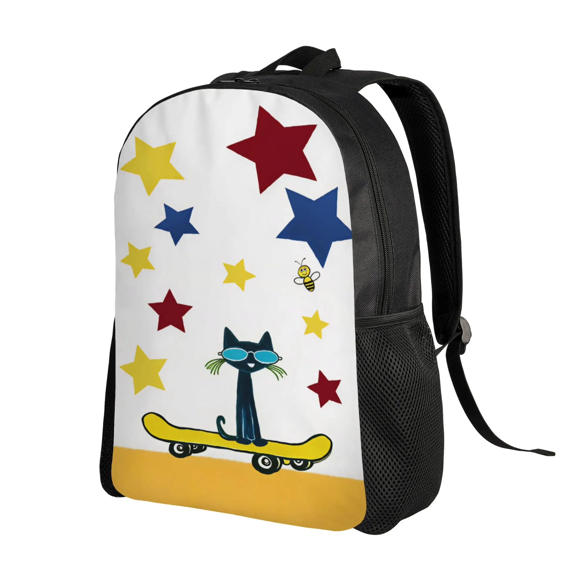 Pete The Cat  Backpack  Outdoor Backpacks Unisex Streetwear High School Bags Custom Breathable Rucksack