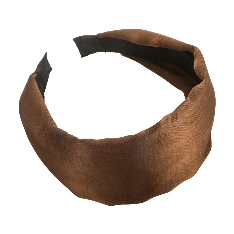 الرجعية بصيص الساتان واسعة حافة Headbands للمرأة مزاجه أنيقة هيرباند بلون الشعر هوب الإناث الإكسسوارات