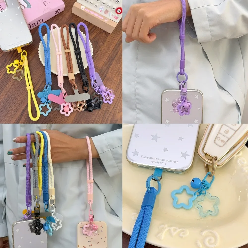 Pendant Cellphone Straps Hanging Cord with Stars Bell Mobile Phone Lanyard Wrist Straps Anti-lost Chain for IPhone 17 Pro Max