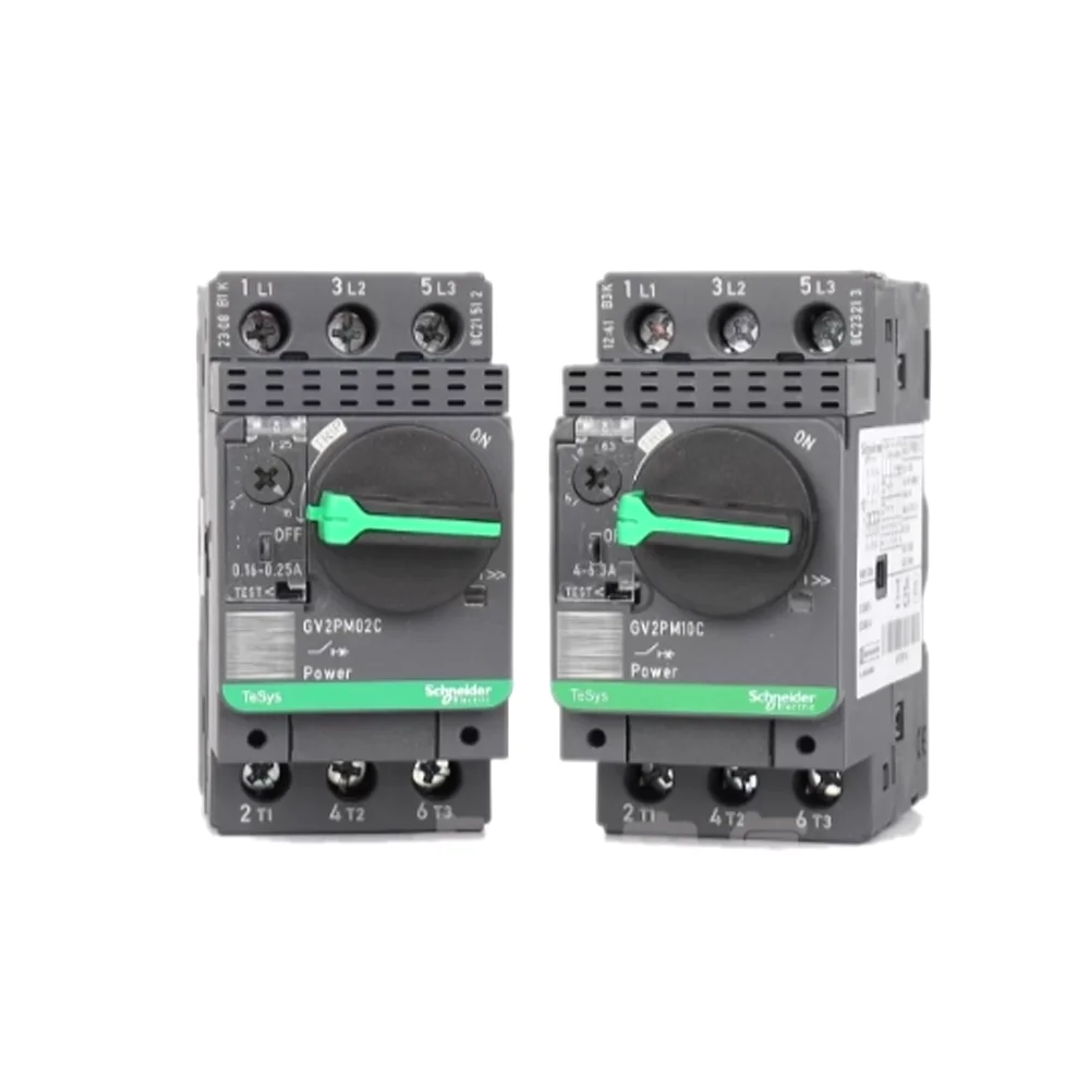 New Black Material Original Schneider Power GV2-PM10C Magnetic Motor Circuit Breaker Protection GV2PM10C 4-6.3A 3P Knob Type