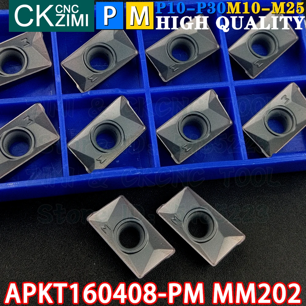 APKT160408-PM MM202 APKT 160408 PM MM202 น.คาร์ไบด์สแควร์ไหล่มิลลิ่งแทรกเครื่องมือ APKT 1604 APKT1604 PM CNC Indexable เครื่องกลึงโลหะเครื่องกลึงโลหะเครื่องมือตัด