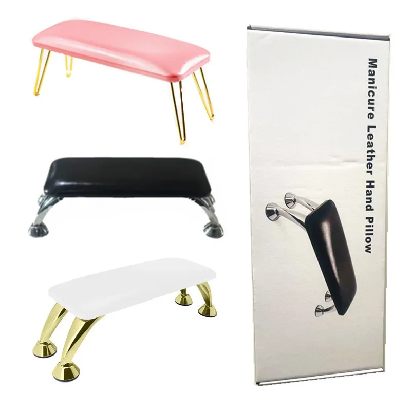 

Multifunction 1PC PU Leather Gold Leg Nail Arm Rest Nail Hand Rest Stand for Manicure Pillow Desktop Wrist Support Manicure Tool