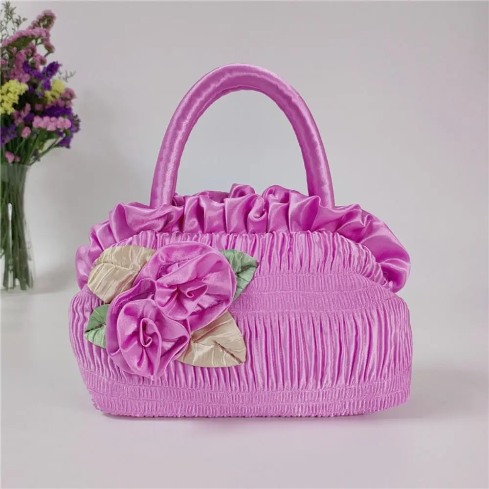 Handmade Flower Silk Purses New Ethnic Style Fashion Ladies Bag Change Bag Handbags Sweet Purs Handbag