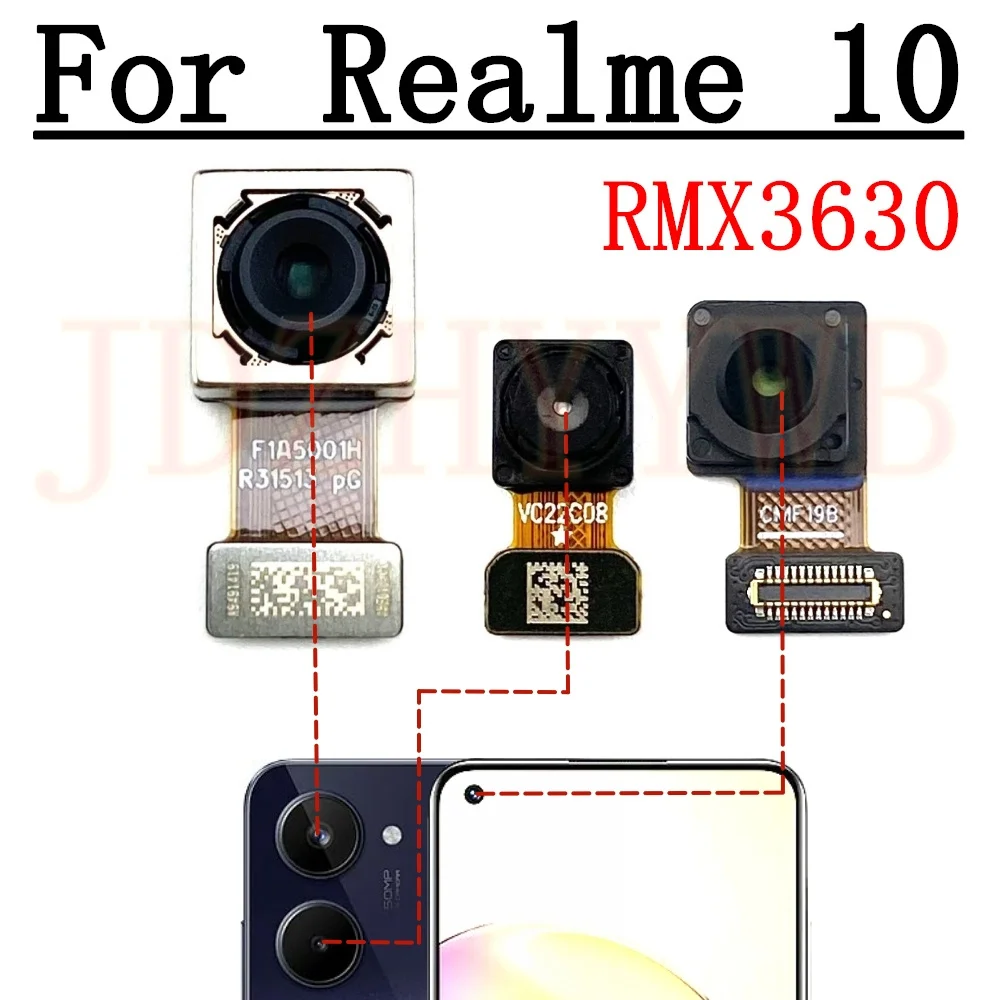 

Front Rear Camera For Realme 10 RMX3630 Selfie Wide Back Main Camera Module Flex Cable Parts