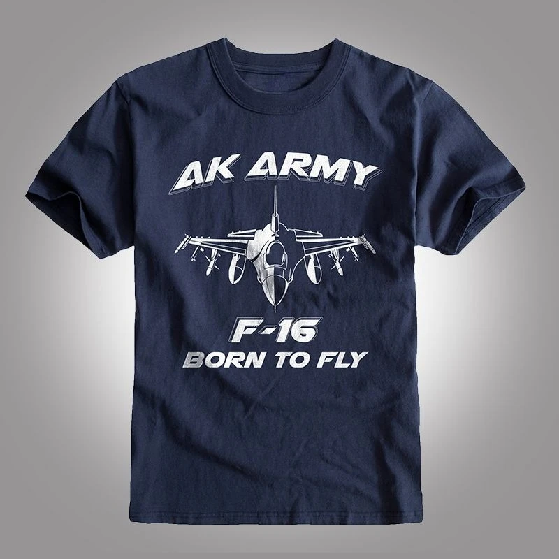 

Хлопковая футболка с короткими рукавами в стиле милитари в стиле ретро F-16 Fighter Jet, мужская и женская повседневная универсальная повседневная футболка с круглым вырезом
