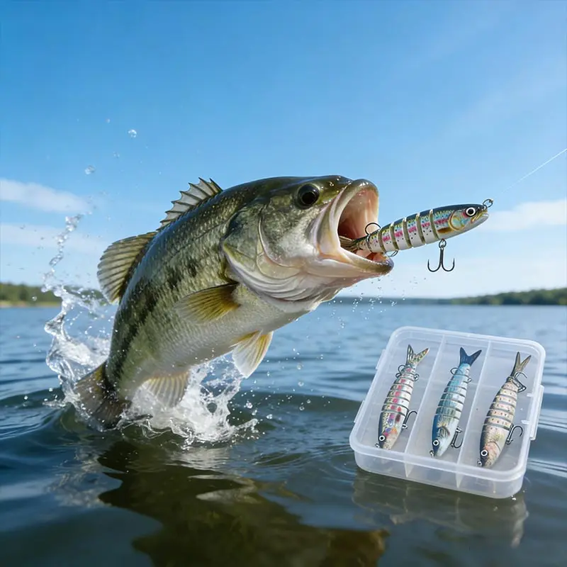 

Реалистичный набор медленно тонущих приманок, подходящий для пресноводной и морской рыбалки, многосоставные приманки, подходят для ловли морского окуня, рыболовные подарки.