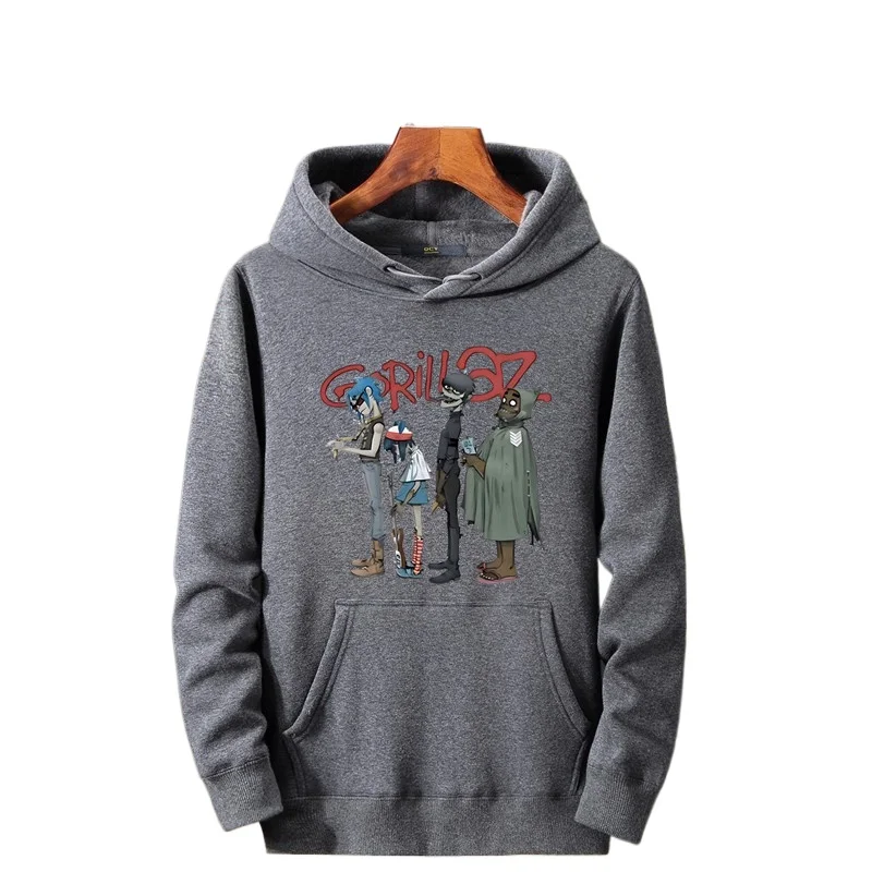 2024 Music Band Gorillaz PUNK ROCK Sweater Men Women Cartoon Pattern Hooded Top Leisure and Trendy Clothes Vintage Y2K Clothing