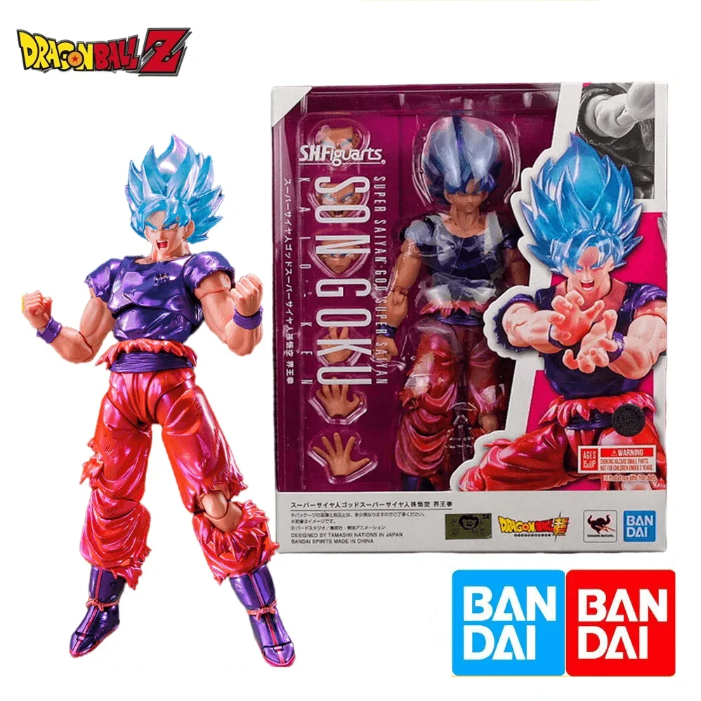 

Dragon Ball Bandai Z S.h.figuarts Goku Super Blue Kaio Fist Super Saiyan God Movable Pvc Model Collection Model Toys Kid Gifts