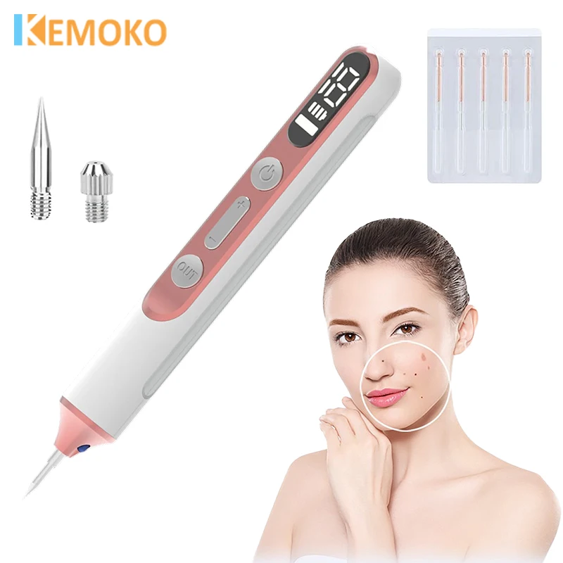 Caneta elétrica de plasma para remoção de marcas de pele, pontos pretos, caneta de plasma para verrugas, sardas, ponto escuro, nevus, tatuagem plana, removedor de toupeira