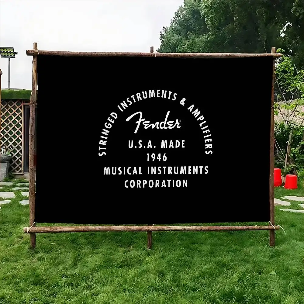F-Fender Classic-Rock Family Gatherings Outdoor Atmosphere Flags Camping Decorations Banners