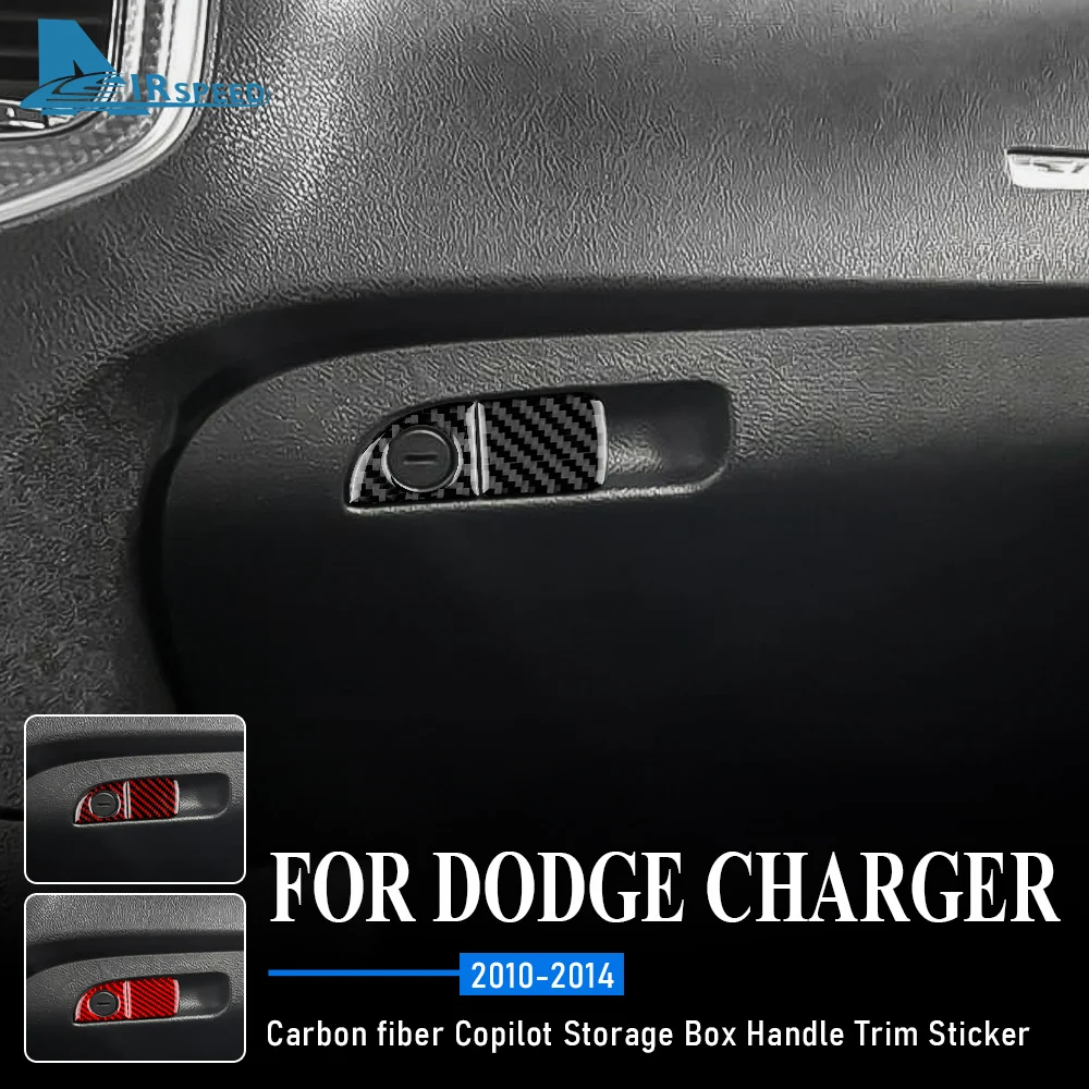 

Real Soft Carbon Fiber for Dodge Charger 2010 2011 2012 2013 2014 Interior Trim Car Copilot Storage Box Handle Key Hole Sticker
