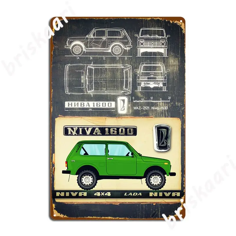 Lada Niva Metal Sign Vintage Wall pub Wall Plaque Club Bar Tin sign Posters