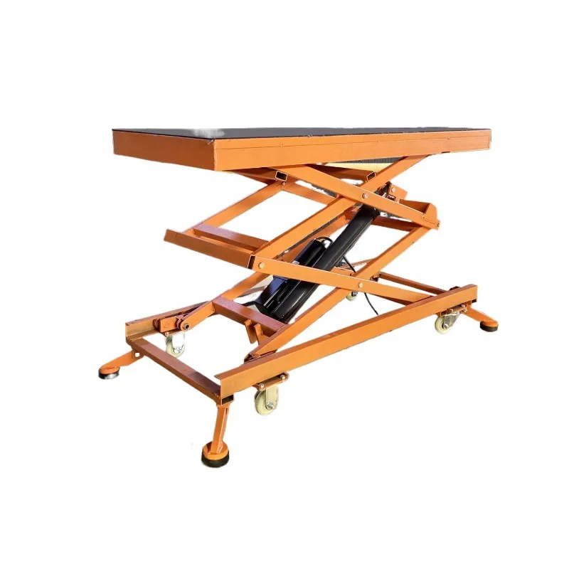 Electric Scissor Lift Mobile Table Cart Trolley Construction Elevating Vehicle Compact Heavy Lifting Hydraulic Powered