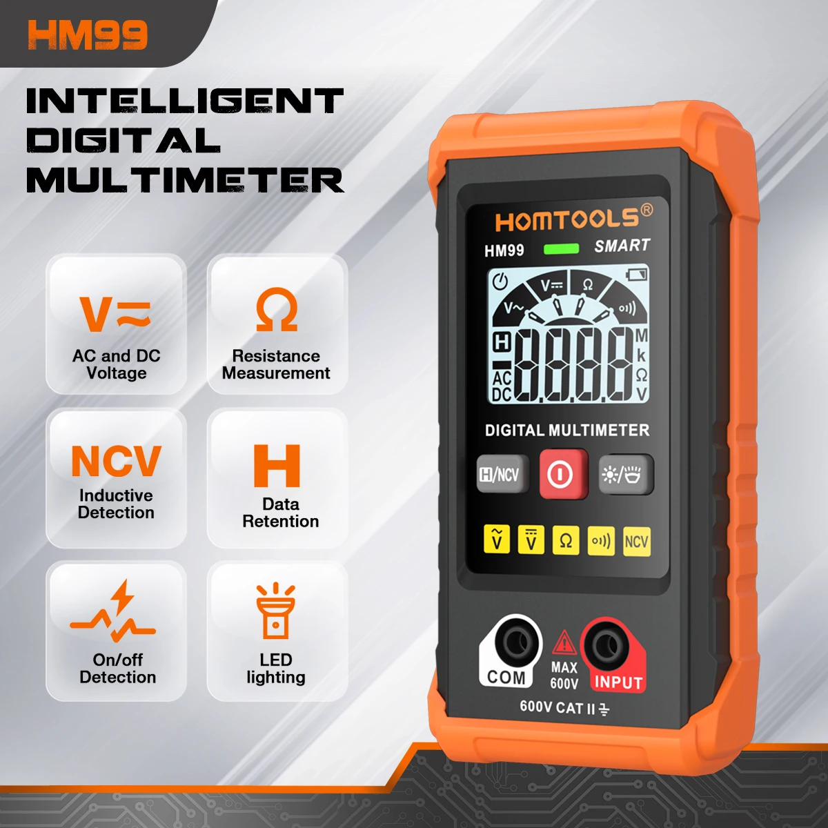 HOMTOOLS HM99 4000 Counts Digital Multimeter Eletric Professional Automatic AC/DC Votage Tester Profesional Electrician Tester