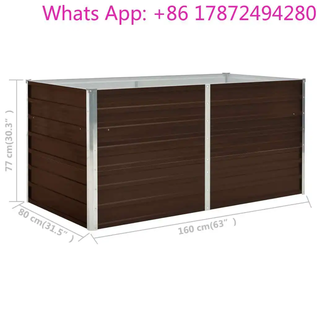 Raised Garden Bed Metal Rectangular 160x80x77 cm for Balcony Deck or Patio Planting Vegetables Flowers Pots